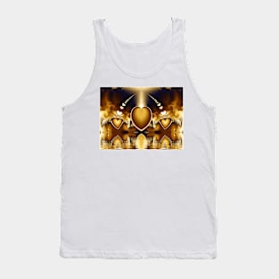 Three Gold Hearts Design Tank Top